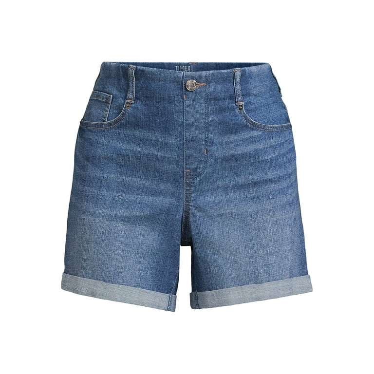 Time and Tru Women's Pull-On Denim Shorts, 5