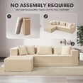 thumbnail image 5 of EuKer Sectional Couch, 105.7" Oversized Sofa Bed with Deep Seat for Living Room, Bedroom, Beige, 5 of 7