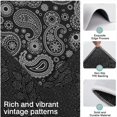 thumbnail image 3 of Black Paisley Pattern Kitchen Rugs Sets Of 3,Kitchen Runner Rugs Non Skid Washable,Decorative Kitchen Floor Mats for Kitchen,Sink,Laundry,17"x30"+ 17"x47" + 17"x59", 3 of 6