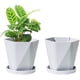 thumbnail image 1 of Macetas de jardín de 2 piezas, macetas de plástico de estilo nórdico, macetas de plantas suculentas de jardín interior y exterior con bandejas (gris)   ER, 1 of 5