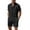 Black, variant on COOFANDY Men's 2 Pieces Linen Set Henley Shirt Short Sleeve and Shorts Summer Beach Yoga Matching Outfits