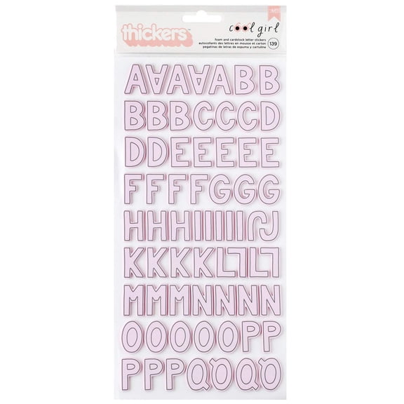 Pebbles Cool Girl Thickers Stickers 139/Pkg-Alpha