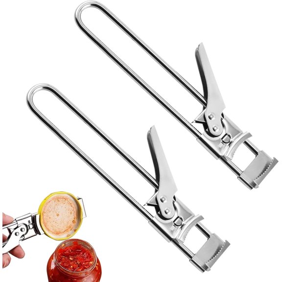 2PCS 2026 New Adjustable Stainless Steel Jar Opener, Upgrade Multifunctional Stainless Steel Can Opener, Jar Lid Gripper Bottle Opener Kitchen Accessories