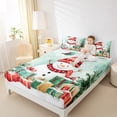 thumbnail image 4 of jejeloiu Kawaii Xmas Snowmen Twin Sheet Sets,Merry Christmas Gifts Twin Fitted Sheet,Happy New Year Flat Sheet For Teens,Lightweight Room Decor,3pcs, 4 of 7