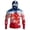 Deep Red, Blue, White, Beige, Green, Pink, Purple, Yellow, Black, Red, Multicolor, variant on Men's Patriotic American Flag Fishing Hoodie with Built-in Face Mask and Thumbhole Cuffs Featuring UPF 50  Sun Protection Long Sleeve Shirt for 4th of July Memorial Day Blue L