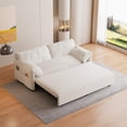 thumbnail image 5 of 3-in-1 Queen Convertible Sofa Bed,Upholstered Loveseat Sleeper Sofa with Pull-Out Couch Bed, Floor Sofa Bed,Multi-Function Modern Sofa Bed Couch with Side Pocket for Living Room,,Apartment,Beige, 5 of 9