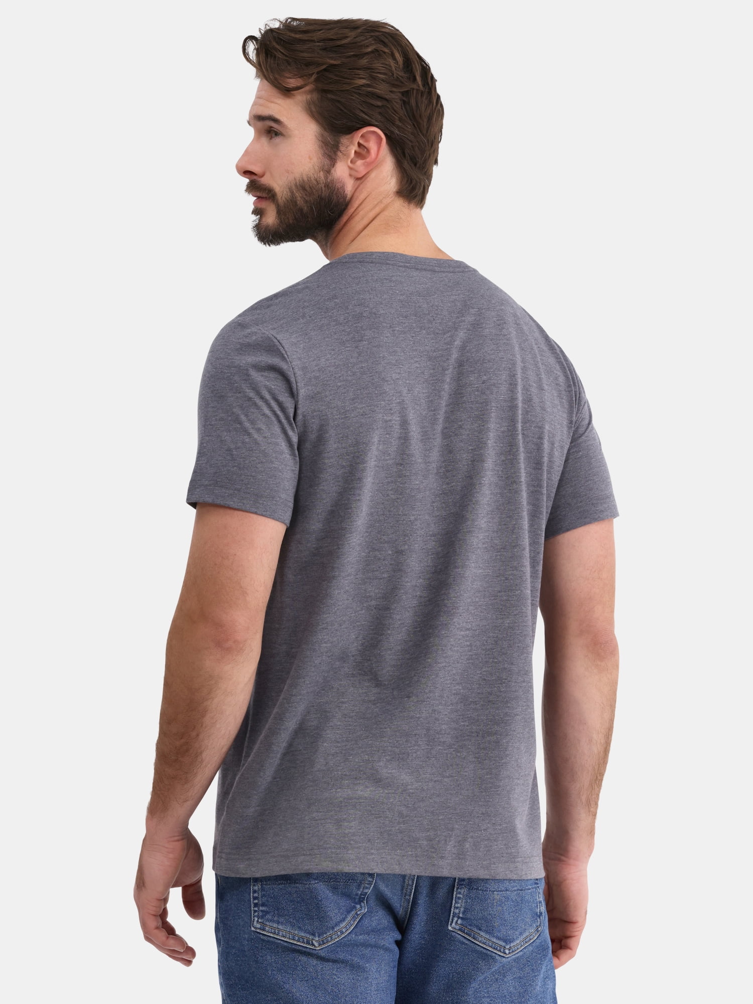 George Men's and Big Men's Lightweight V Neck Tee with Short Sleeves, 3-Pack, Sizes XS-3XL