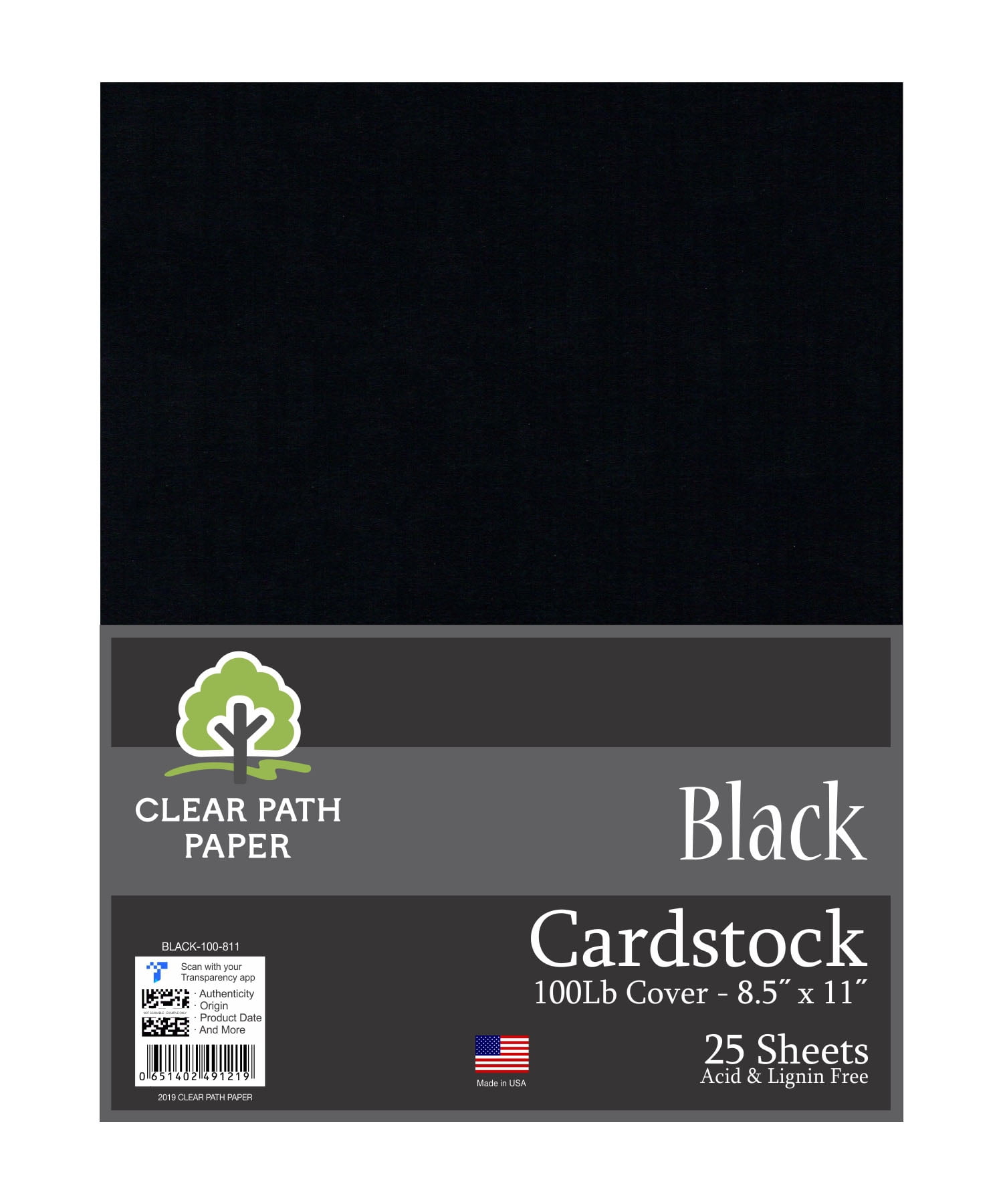 Black Cardstock - 8.5 x 11 inch - 100Lb Cover 