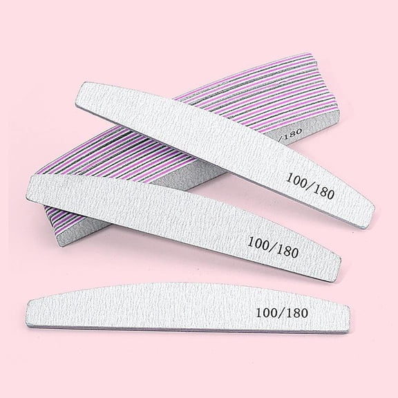 10Pcs 100/180 Grit Nail File and Buffer Professional Double-Sided Acrylic, Gel & Natural Nails Professional Reusable Washable Reusable Nail File Set for Manicure & Pedicure, Home and Salon Use