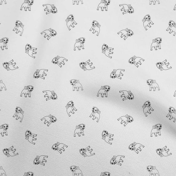 oneOone Cotton Poplin White Fabric Minimal Retro Dog Sewing Craft Projects Fabric Prints By Yard 42 Inch Wide
