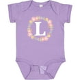 thumbnail image 3 of Inktastic Monogram Letter L Rose Floral Wreath Girls Baby Bodysuit, 3 of 5