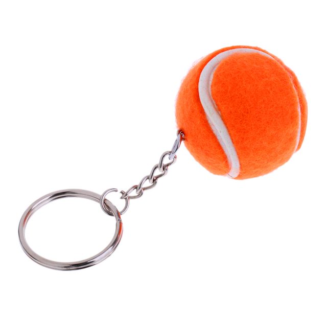 kusrkot Orange Emulational 3D Tennis Ball Pendant Keyring Chain Keychain