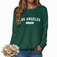 thumbnail image 2 of Towmus Women's Los Angeles Crewneck Sweatshirt Casual Long Sleeve Raglan Shirts Cool Letter Print Pullover Tops, 2 of 5