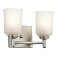 thumbnail image 6 of 45573OZ Kichler Lighting Shailene - 2 Light Bath Vanity Approved for Damp Locations - with Transitional inspirations - 8.25 inches tall by 12.5 inches, 6 of 7