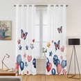 thumbnail image 2 of Kitchen Curtains 84 Inch Length 2 Panels, Independence Day Grommets Window Treatment Curtain, Flag Balloons Butterflies Watercolor Thermal Curtains Drapes for Living Room/Bathroom, 2 of 9