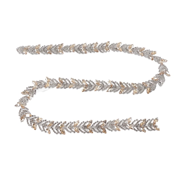 Rhinestone Chain Trim, Decoration 1 Yard 2.3cm Leaf Shape Gift Rhinestone Chain For Earring Belt Red,Green,Champagne,Royal Blue