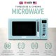 thumbnail image 2 of Haden Horno microondas compacto para encimera de 0,7 pies cúbicos, microondas pequeño de 700 vatios con 5 niveles de potencia y funciones Express, turquesa y cromo, 2 of 5
