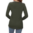 thumbnail image 5 of SwiftWear Women's Long Sleeve Henley Shirts Waffle Knit V Neck Button Down Casual Business Casual Slim Fit Ribbed Tops, 5 of 5