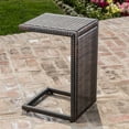 Anthony Outdoor Wicker Lounge with Cshaped Wicker Side Table, Set of 3