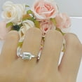 thumbnail image 2 of Emerald Cut Solitaire Trio Ring Created White Opal White Gold 925 Sterling Silver, Size 10, 2 of 7