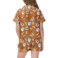 thumbnail image 4 of Catégorie de Produit Pyjamas et Peignoirs pour Filles Petit Ensemble de Sommeil en Satin Soyeux pour Enfants - Tenue de Détente à Manches Courtes Boutonnée avec Shorts Tenue Décontractée pour 2-13 Ans, 4 of 4