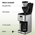 thumbnail image 2 of Gevi 14-Cup Drip Coffee Maker, Programmable with Timer for Home & Office, 2-Hour Warm, Pause & Serve, Glass Carafe, 2 of 9