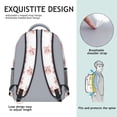 thumbnail image 5 of Pink Cat Head White Pattern Backpack for School, Cute School Bag with Adjustable Shoulder Straps and Padded Back, 15.3"x11"x6.7", 5 of 5