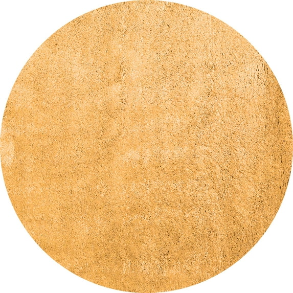 Ahgly Company Indoor Round Abstract Orange Contemporary Area Rugs, 6' Round