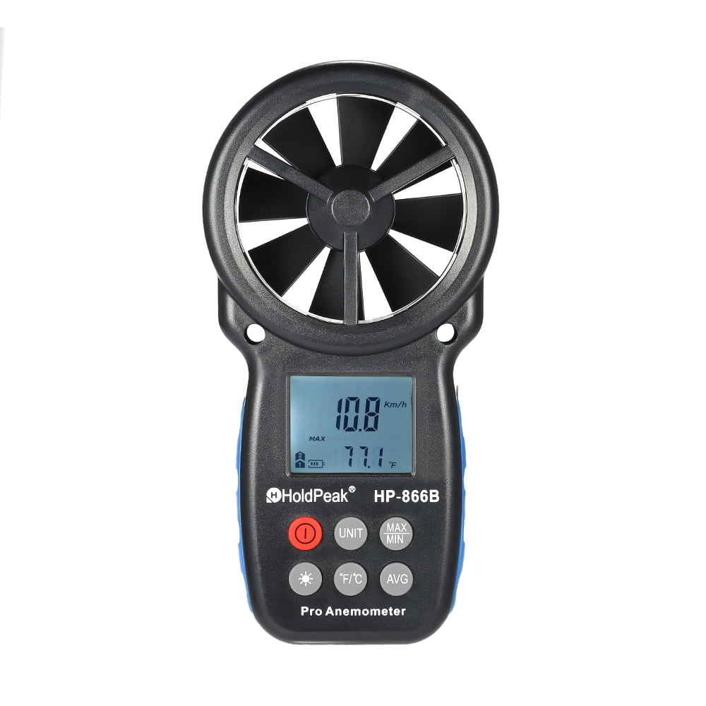 HoldPeak HP-866B LCD Digital Anemometer Wind Speed Air Temperature Meter 0-30m/s