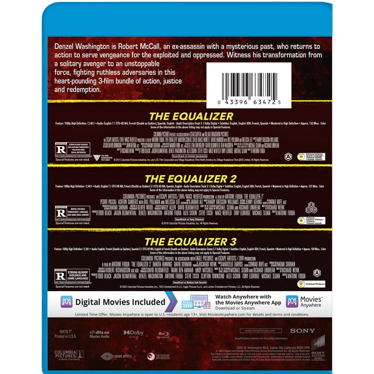 The Equalizer 3 Blu-ray (Blu-ray + Digital HD)