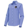 thumbnail image 2 of Women's Antigua Royal Golden State Warriors Porter Woven Long Sleeve Button-Up Shirt, 2 of 3