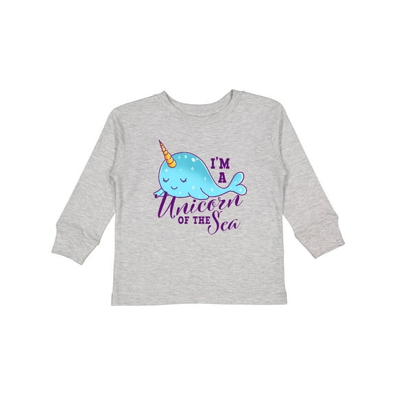 Inktastic Cute Narwhal I'm a Unicorn of The Sea Girls Long Sleeve Toddler T-Shirt