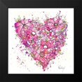 thumbnail image 2 of Krinlox 20x20 Black Modern Framed Museum Art Print Titled - Heart of Flowers I, 2 of 5