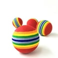 thumbnail image 4 of opvise Funny Pet Dog Puppy Cat Rainbow Striped Chewing Interactive Ball Teething Toy Rainbow, 4 of 7
