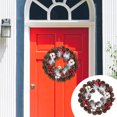 thumbnail image 5 of EWASWON Christmas Black Christmas Wreath, 14 Inch Rattan Wall Hanging - Holiday Decoration for Party, Front Door, Indoor/Outdoor - Xmas Gift, 5 of 9