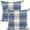 Blue, variant on Retro Farmhouse Outdoor Buffalo Tartan Chequer Plaid Cotton Linen Decorative Throw Pillow Case Cushion Cover Pillowcase for Sofa 18 x 18 Inch, Set of 2, Khaki/Stripe