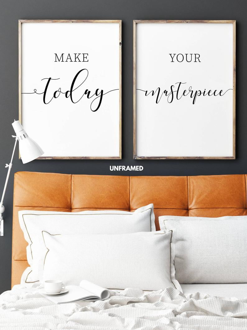 Make Today Your Masterpiece Set of 2 Posters 18 x 24 Inches Minimalist Art Typography Art Bedroom Wall Art Romantic Gift Home Wall Art Poster