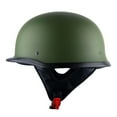 thumbnail image 2 of 1Storm Novelty Motorcycle Half Face Helmet German Style DOT Approved: HKY602 Matt Green + Black Tinted Goggle Bundle, 2 of 9