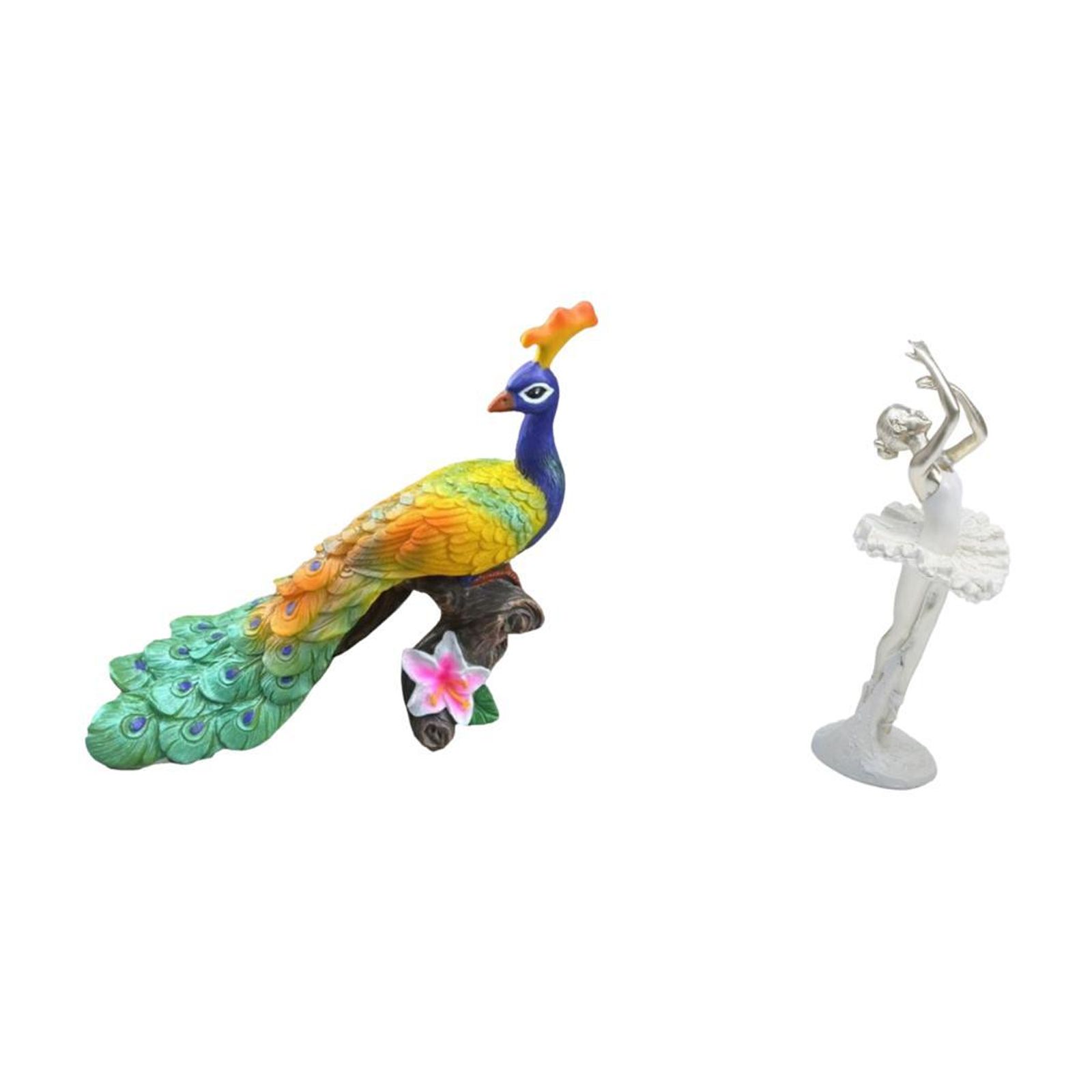 CarpNettore Peacock Ballerina Sculpture Figurine Decorative Garden Ornament Crafts Statue for Home Bedroom Yard Modern Dancing Girl Art Entrance