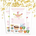 thumbnail image 2 of Darling Souvenir White Birthday Invitation Card Printable Fill or Write In Blank Invites Party Supplies Pack Of 28 5 x 7 Inches, 2 of 5