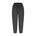 thumbnail image 2 of Drawstring Pants Women - Elastic Waist Jogger Pants for Women Travel Casual Solid Color Loose Trousers with Pockets, 2 of 5