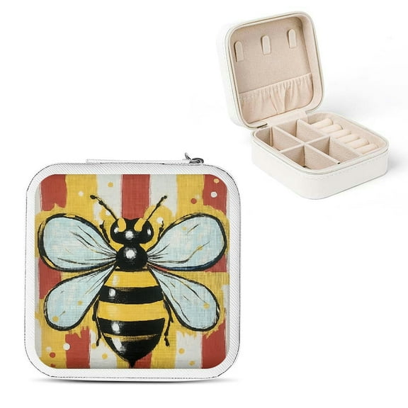 Creowell Bee Themed Jewelry Box for Mother's Day and Valentine's Day White