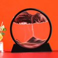 thumbnail image 1 of Imagen de Arte de arena móvil 3D, cristal redondo, paisaje de arena de aguas profundas, artesanía de arena movediza, pintura de arena corriente, regalo de decoración del hogar de oficina, 1 of 4
