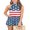 Blue Red White 2, variant on Michellecmm  Women Fashion Independence Day Playsuits Stars Stripe Print Jumpsuit