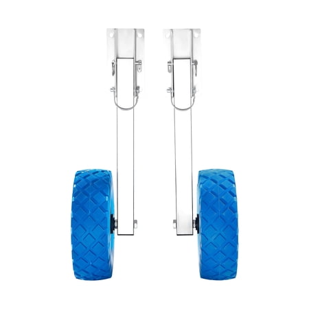 KFFKFF Boat Launching Wheels, 300 lbs Capacity, 10" Stainless Steel Transom Wheels with Durable PVC Tires, Folding Design with 4 Quick Release Pins, Compatible with 13' Inflatable Fishing Boats