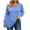 Blue, variant on Plus Size Square Neck Tops for Women Fashion Casual Long Sleeve Shirts Soft Loose Fit Basic Tees Fall Clothes(Blue,XX-Large)