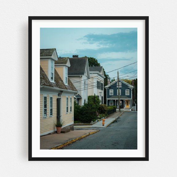 Stonington Residential 01 - Stonington Connecticut Photography Black Framed Wall Art Print 16 x 20 inches