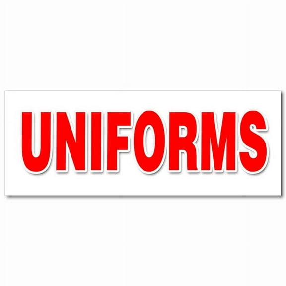 12" UNIFORMS DECAL sticker workplace organization corporate clothing image