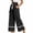 Black#Women Crochet Patchwork Drawstring High Waist Linen Palazzo Pants, variant on Womens Wide Leg Linen Pants Crochet Patchwork High Waisted Drawstring Palazzo Casual Summer Beach Pants with Pockets 2026 Khaki,S