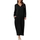 thumbnail image 1 of INSPIRE CHIC Bata de Noche con Cremallera para Mujeres, Larga, con Capucha, de Manga Larga, Ropa de Casa con Bolsillos, XL, Negra, 1 of 6